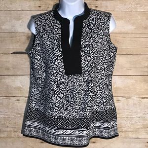 Charter Club black and white floral top Size S/P